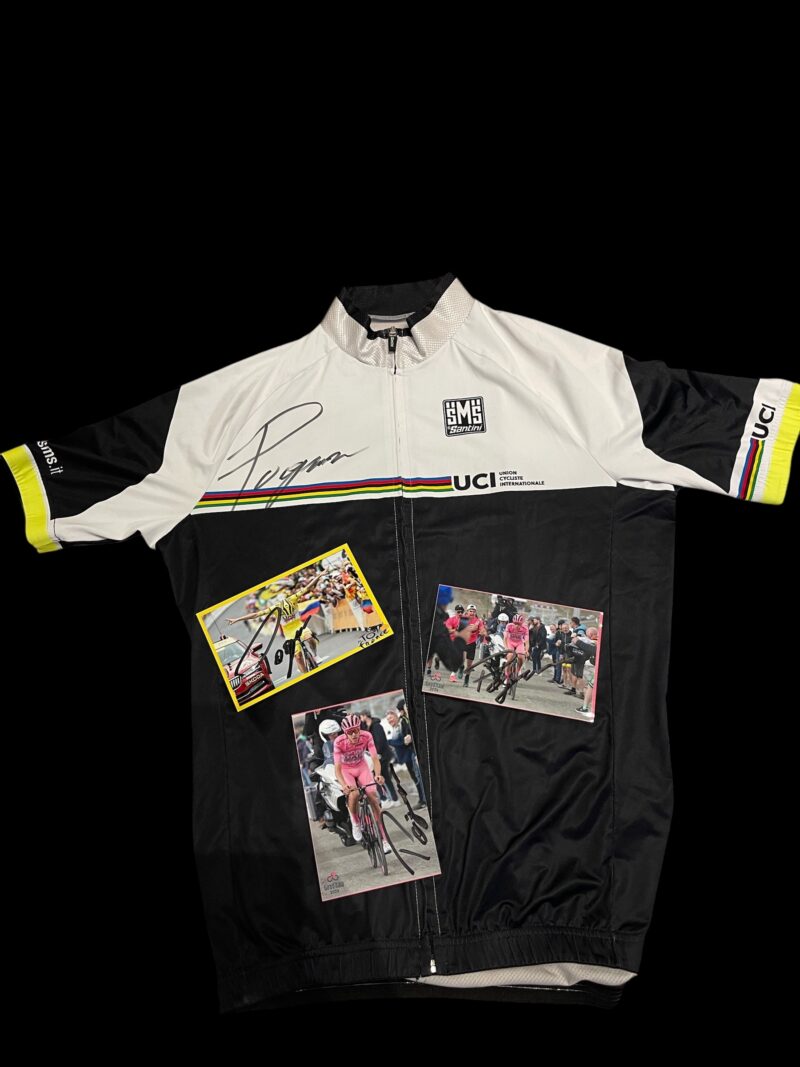 Maglia +3 foto autografate Tadej pogacar